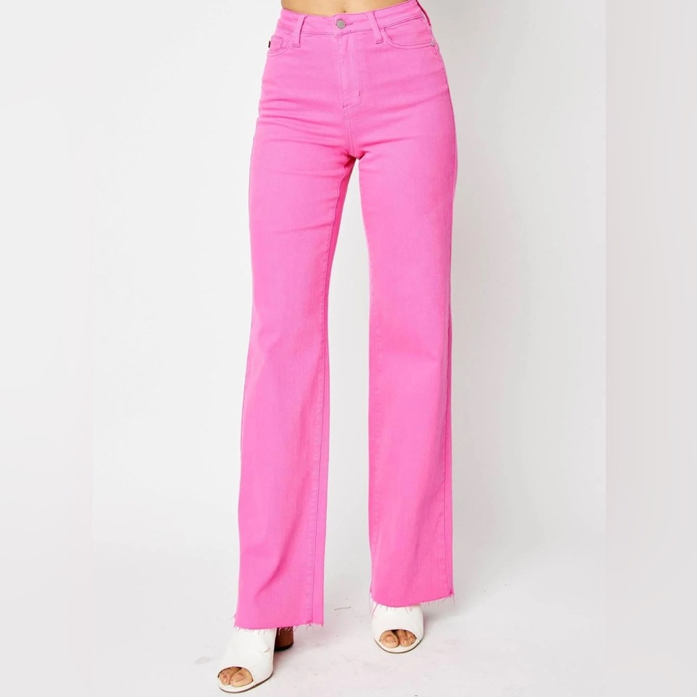 Judy blue HOT PINK 18W plus size High-Rise raw hem Women’s Jeans